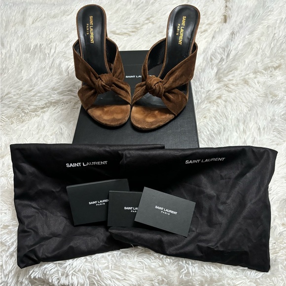 Saint Laurent Shoes - SAINT LAURENT MULE BLOCK HEELS